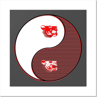 yin yang balance harmony design eastern philosophy tiger Posters and Art